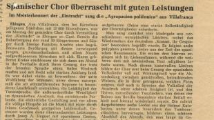 1964. Crítica en alemany del concert a Ebingen